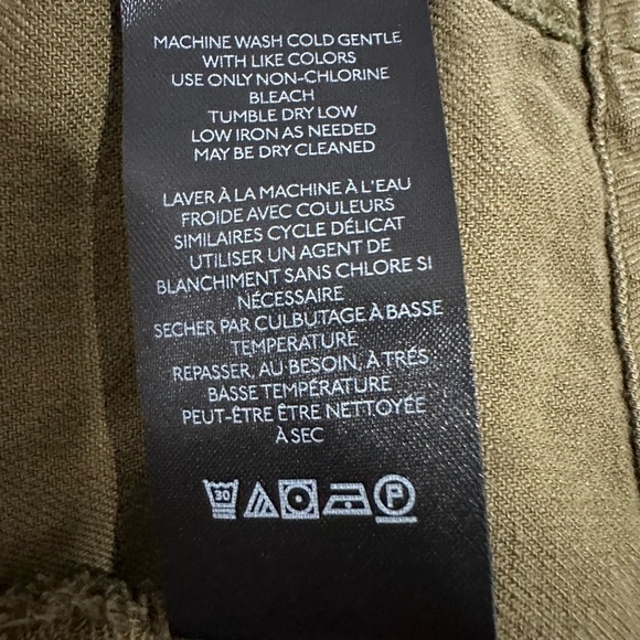 Pilcro Flutter Sleeve Button Down Tunic Dress in Moss Olive Green - Size L - Picture 8 of 10